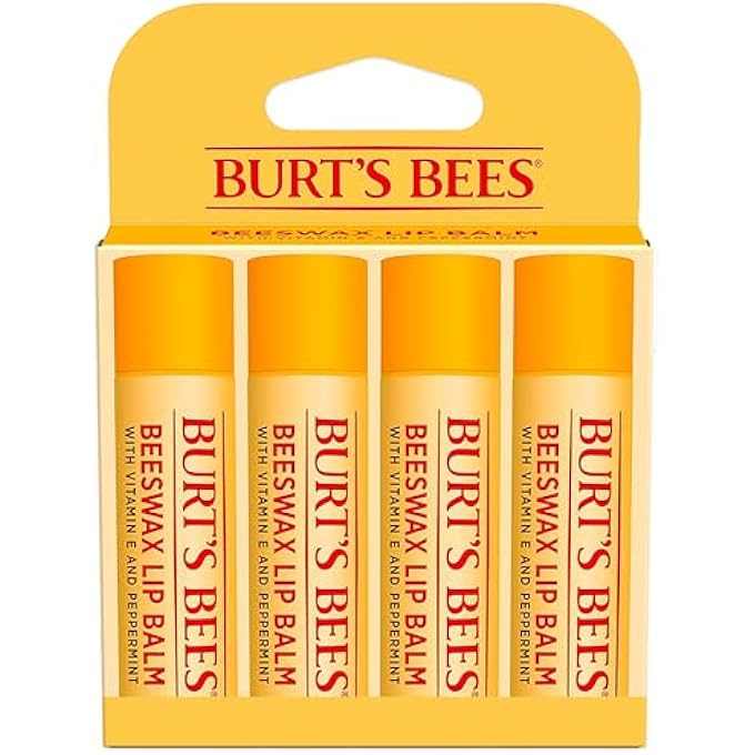 Burt's Bees MOISTURIZING LIP BALM BY , BEESWAX, 4 TUBES - Image 1